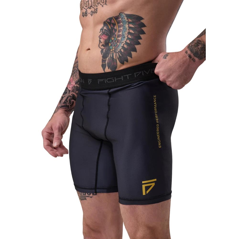 Gym King Sovereign Vale Tudo Compression Short - Black/Gold-Fight Equipment UK