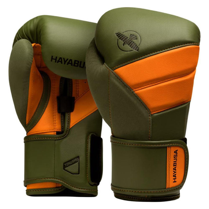 Hayabusa T3 Boxing Gloves - Green/Orange-Hayabusa