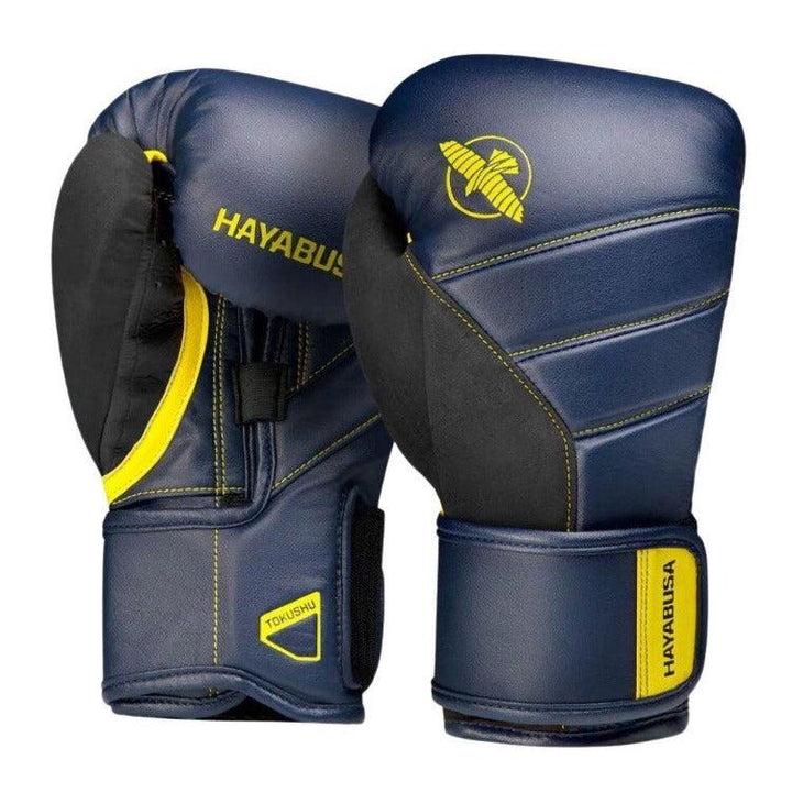 Hayabusa T3 Boxing Gloves - Navy Blue/Yellow