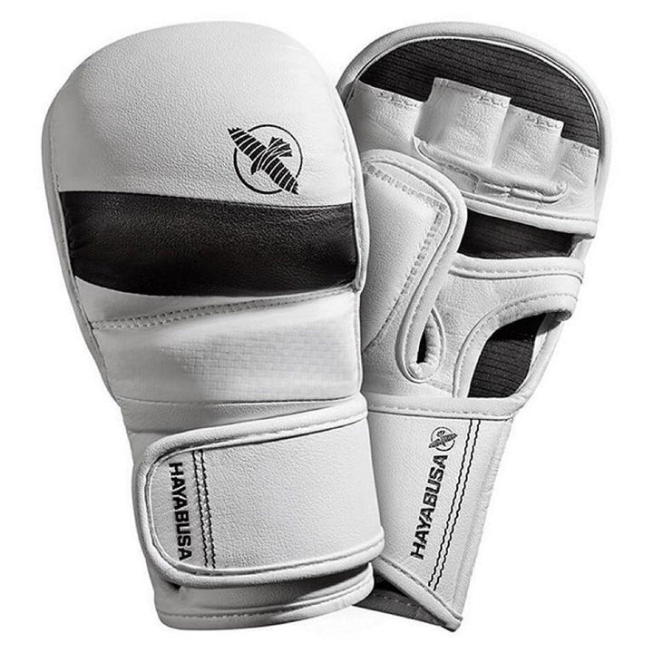 Hayabusa T3 Hybrid MMA Sparring Gloves - White/Black-Hayabusa