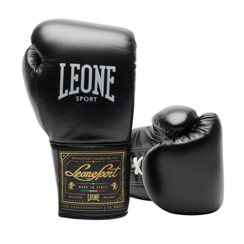 Leone Orlando Classico Lace Boxing Gloves - Black-Leone 1947