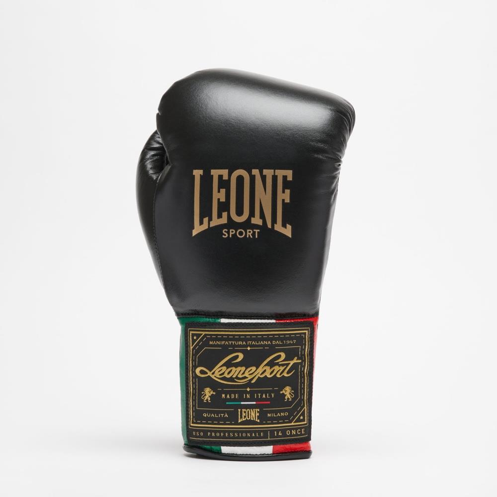 Leone Orlando Classico Tricolore Lace Boxing Gloves - Black-Leone 1947