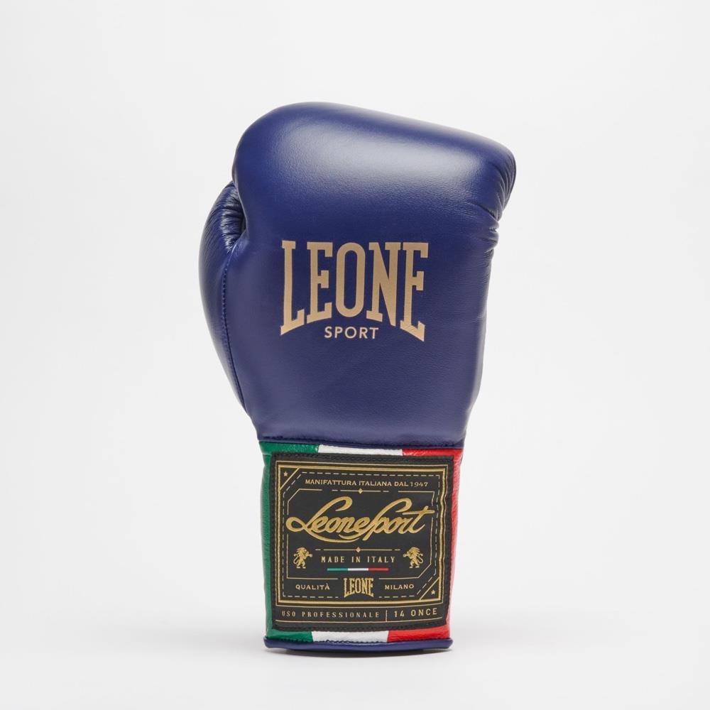 Leone Orlando Classico Tricolore Lace Boxing Gloves - Blue-Leone 1947