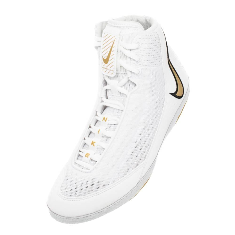 Nike Inflict 4 Wrestling Shoes - White/Gold-Nike