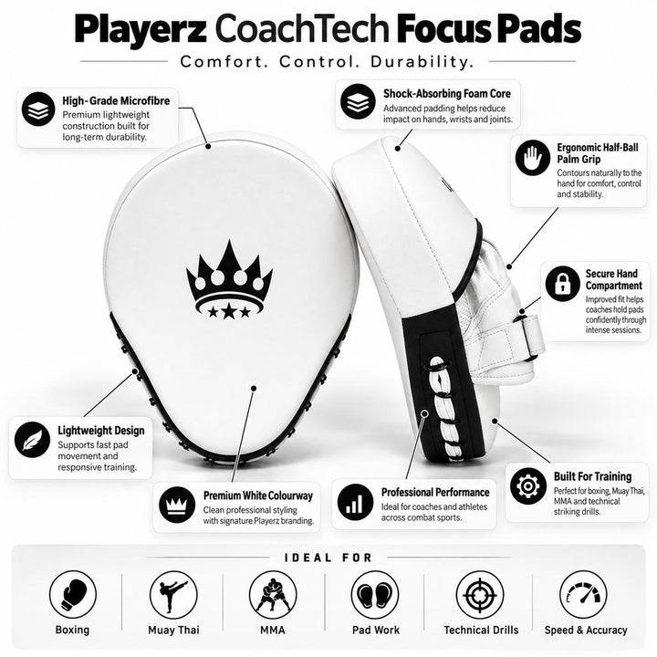 Playerz CoachTech Focus Pads - Black-Playerz Boxing