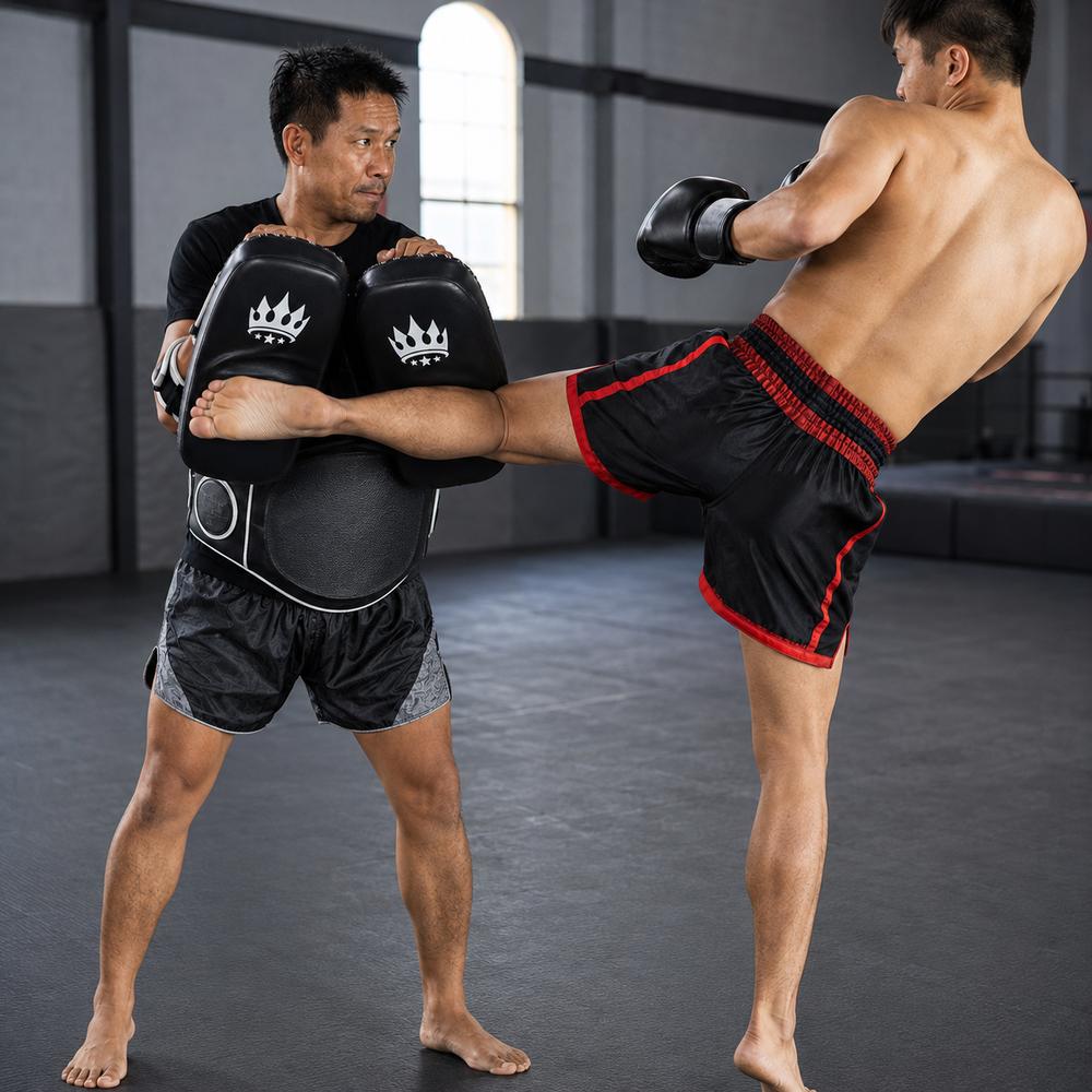 Playerz CoachTech Kick Pads - Black-Playerz Boxing