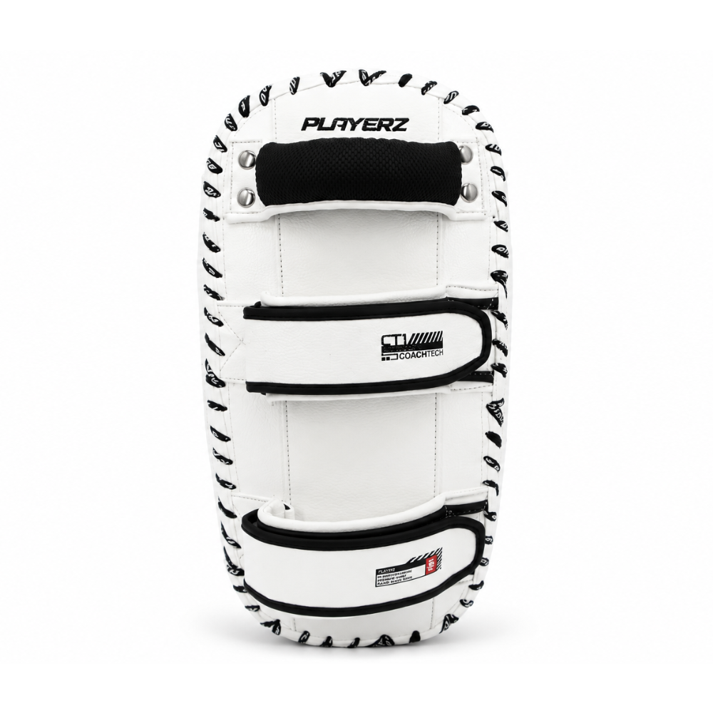 Playerz CoachTech Kick Pads - White-Playerz Boxing