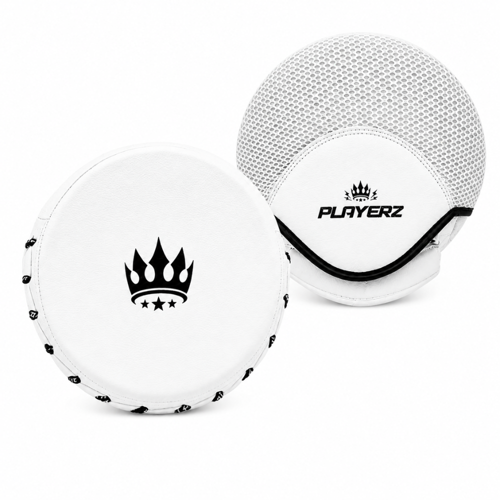 Playerz CoachTech Micro Focus Pads - White-Playerz Boxing