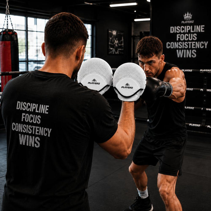 Playerz CoachTech Micro Focus Pads - White-Playerz Boxing