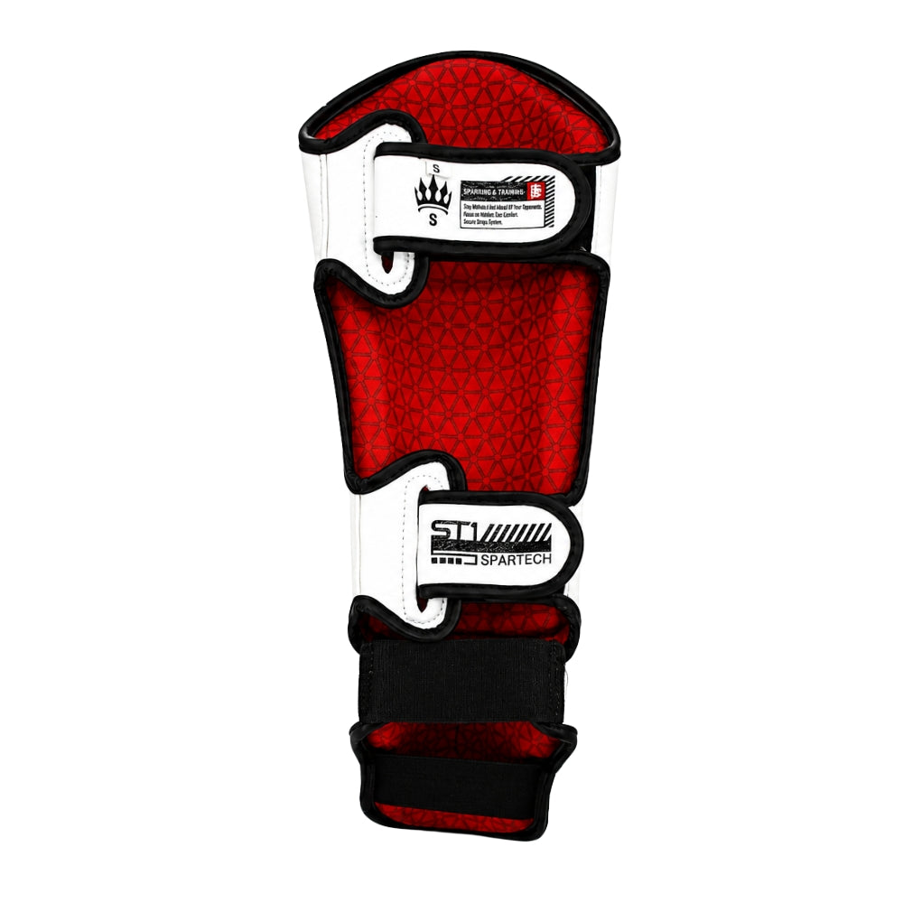 Playerz Kids SparTech Shin Guard - White-Playerz Boxing