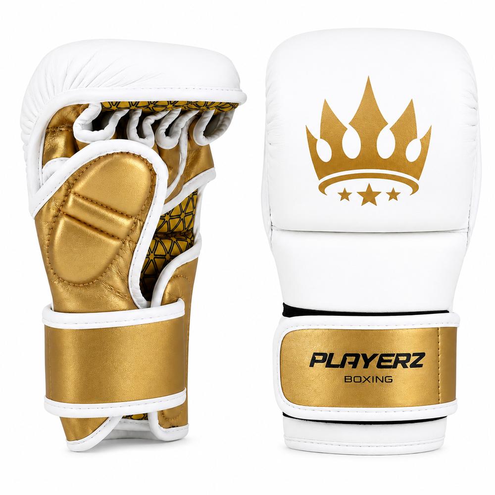 Playerz Power MMA Sparring Handschuhe - Weiß/Gold