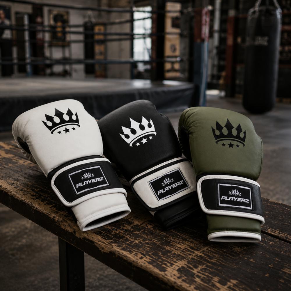 Playerz ProTech Boxing Gloves Velcro - White-Playerz Boxing