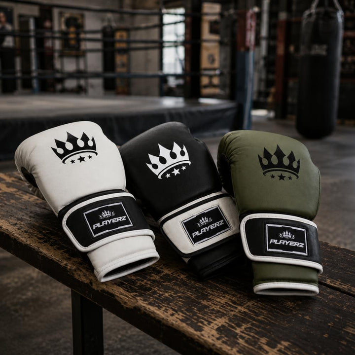 Playerz ProTech Boxing Gloves Velcro - White-Playerz Boxing