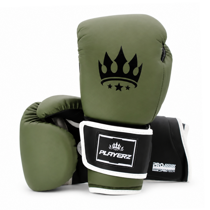 Playerz ProTech Boxing Gloves Velcro - Khaki-Playerz Boxing