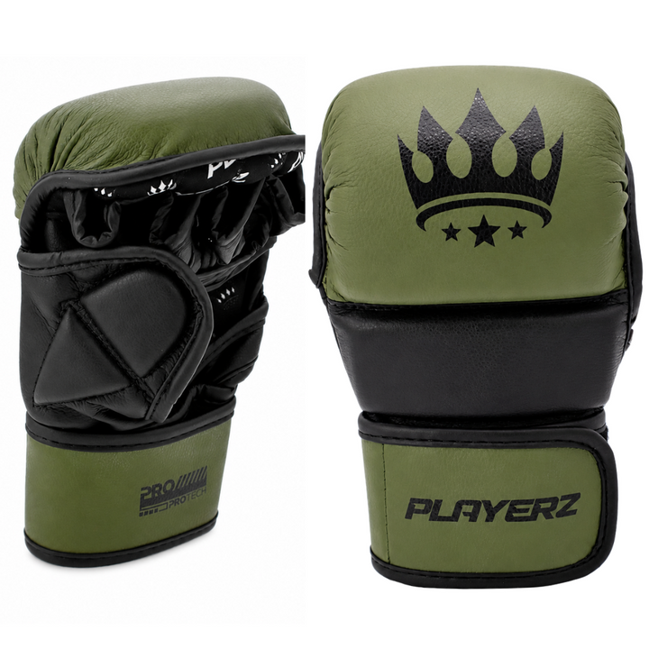 Playerz ProTech MMA Gloves - Khaki/Black-Playerz Boxing