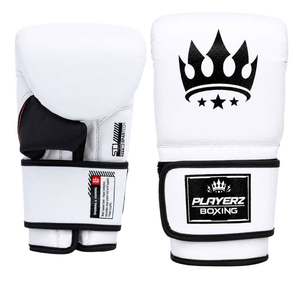 Playerz SparTech Bag Gloves - White-Playerz Boxing