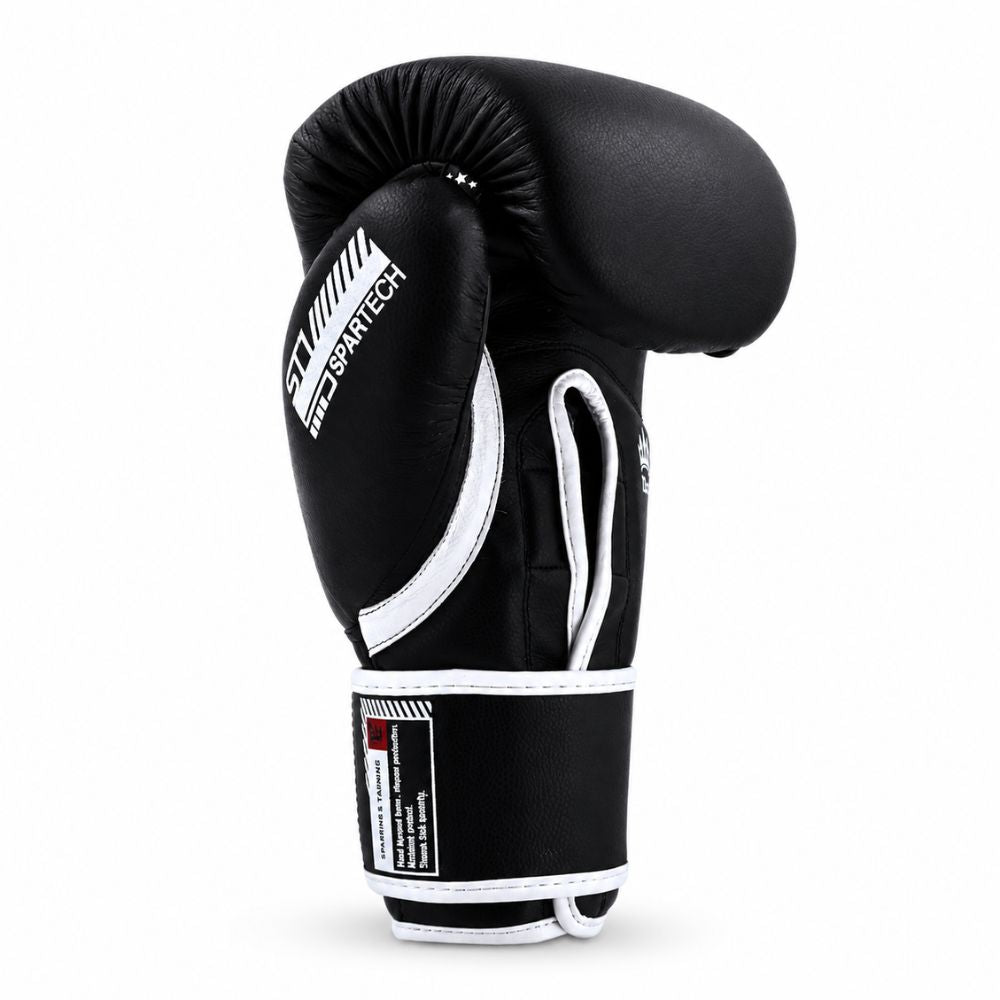 Playerz SparTech Boxing Gloves - Black/White-Playerz Boxing