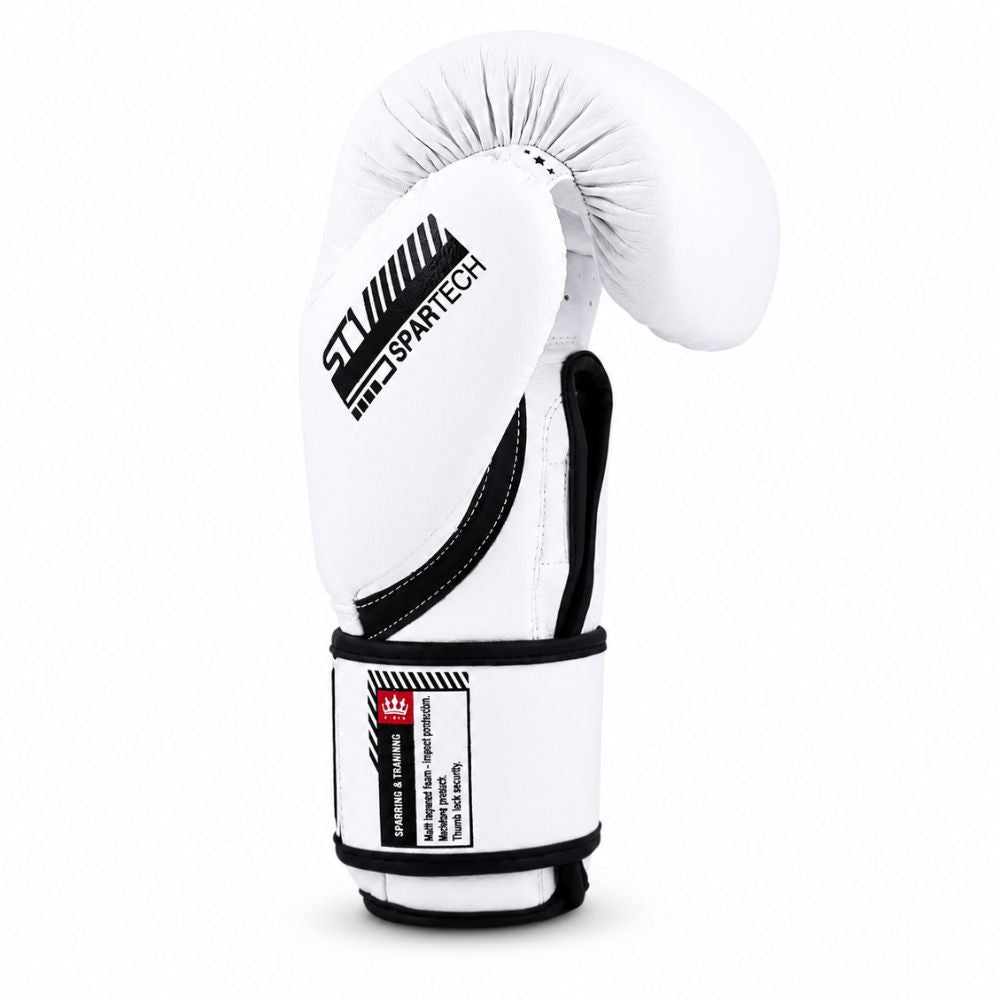 Playerz SparTech Boxing Gloves - White/Black-Playerz Boxing