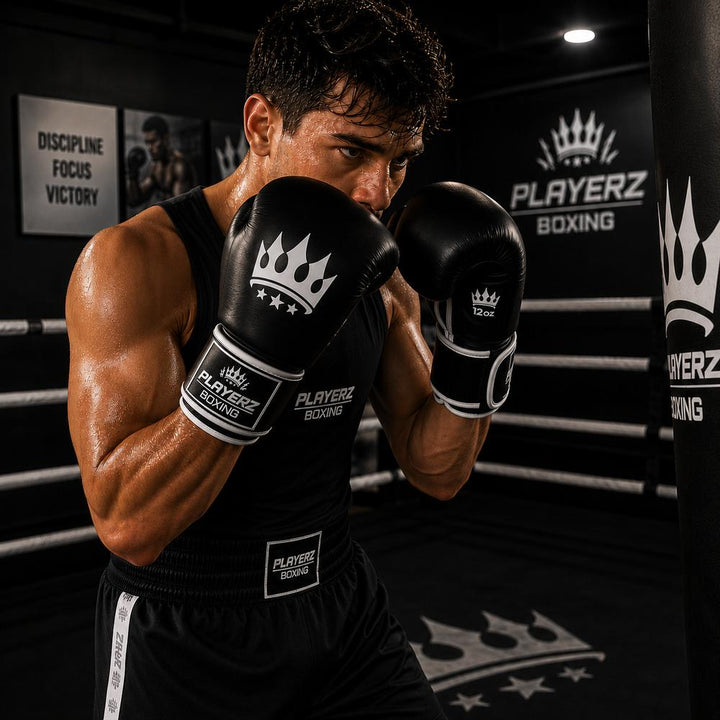 Playerz SparTech Boxing Set - Black-Playerz Boxing
