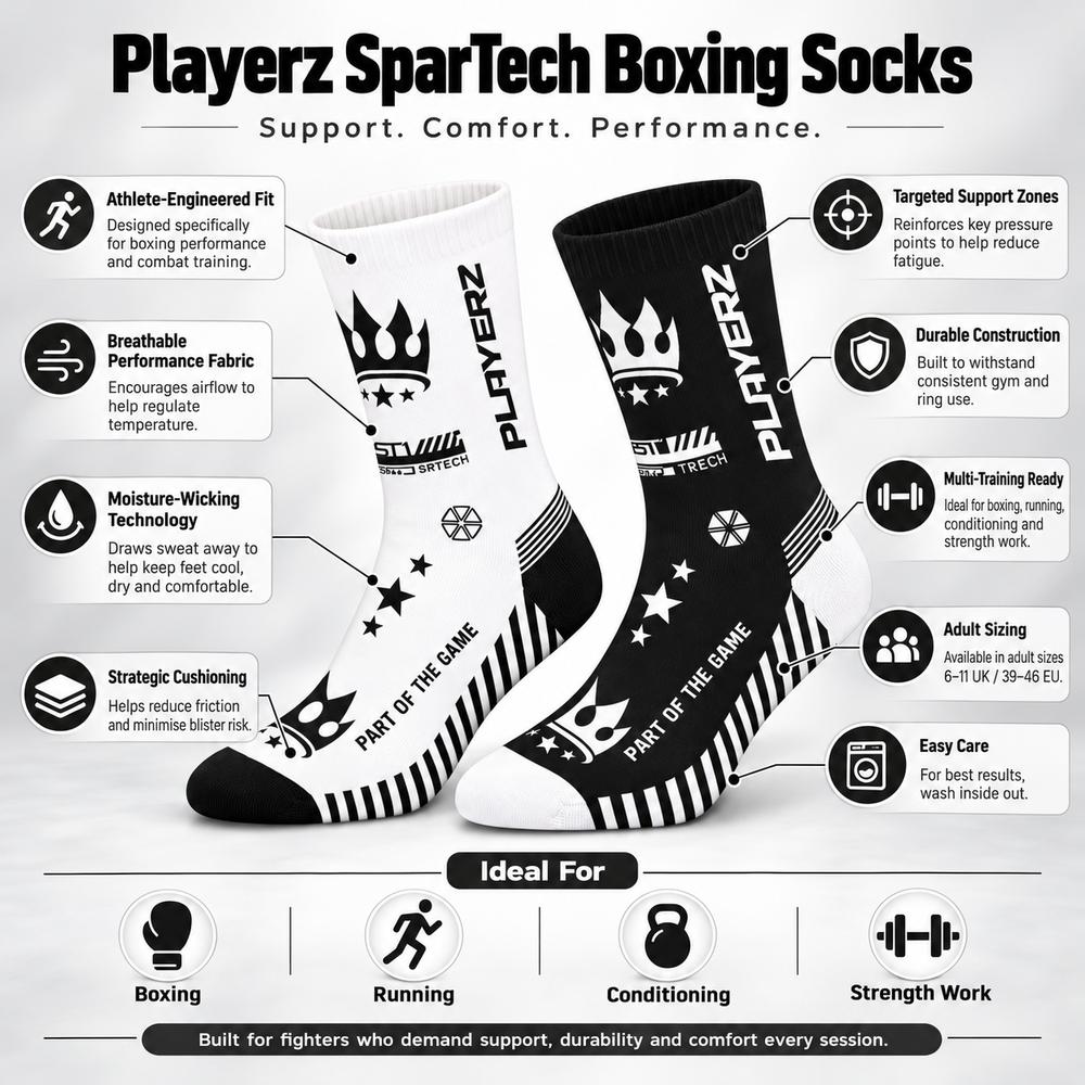 Playerz SparTech Boxing Socks-Playerz Boxing