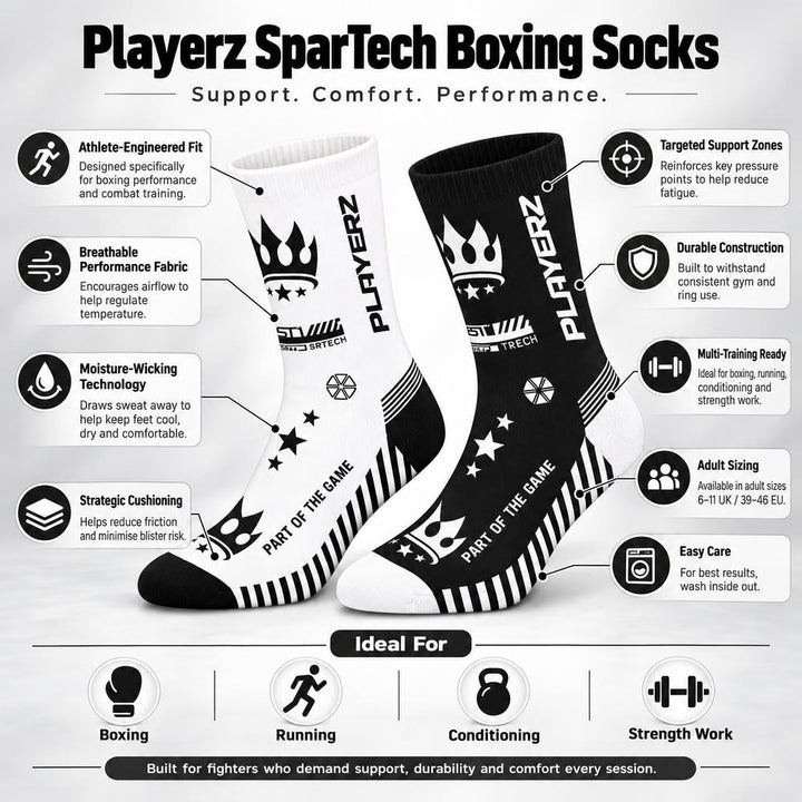 Playerz SparTech Boxing Socks-Playerz Boxing
