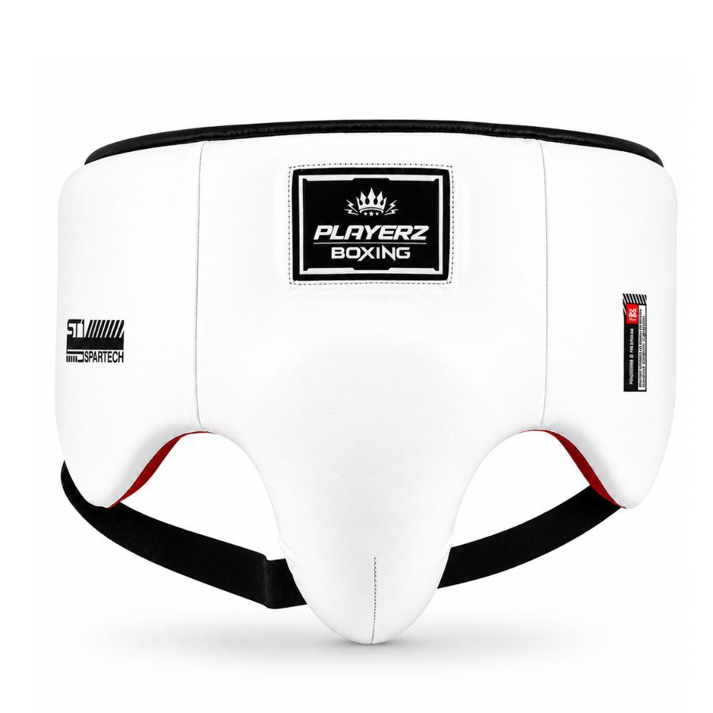 Playerz SparTech Groin Guard - White/Black-Playerz Boxing
