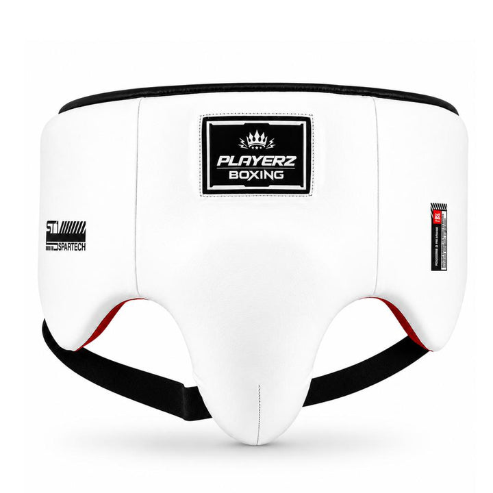 Playerz SparTech Groin Guard - White/Black-Playerz Boxing