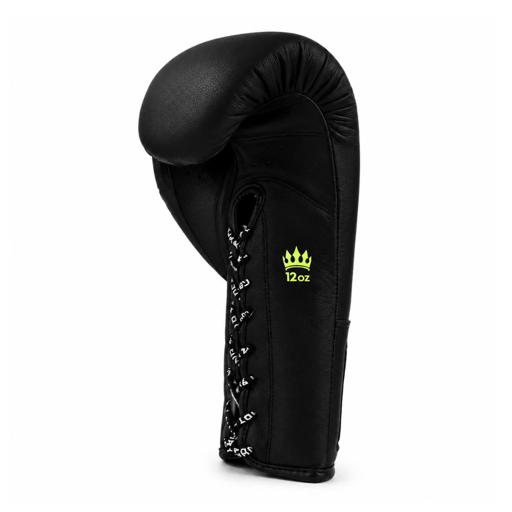 Playerz SparTech Lace Boxing Gloves - Black/Neon-Playerz Boxing