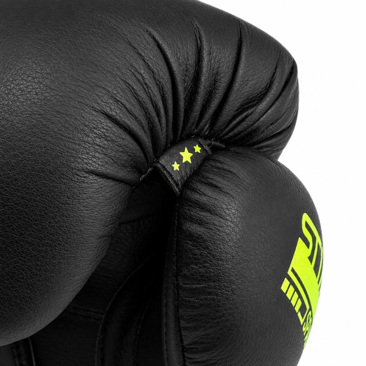 Playerz SparTech Lace Boxing Gloves - Black/Neon-Playerz Boxing