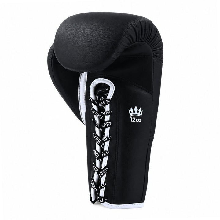 Playerz SparTech Lace Boxing Gloves - Black/White-Playerz Boxing