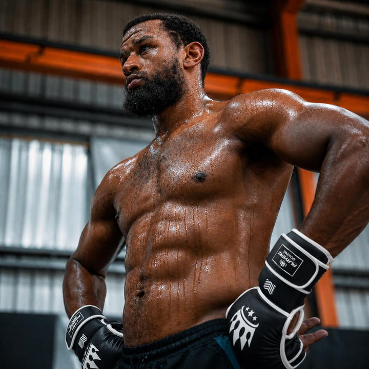 Playerz SparTech MMA Sparring Gloves - Black/White-Playerz Boxing