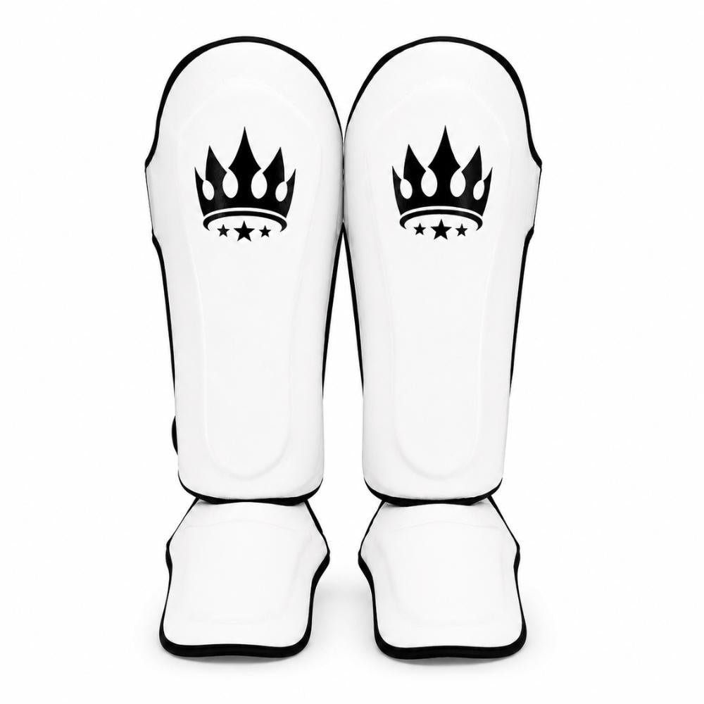 Playerz SparTech Shin Guards - White/Black-Playerz Boxing
