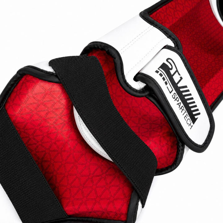 Playerz SparTech Shin Guards - White/Black-Playerz Boxing
