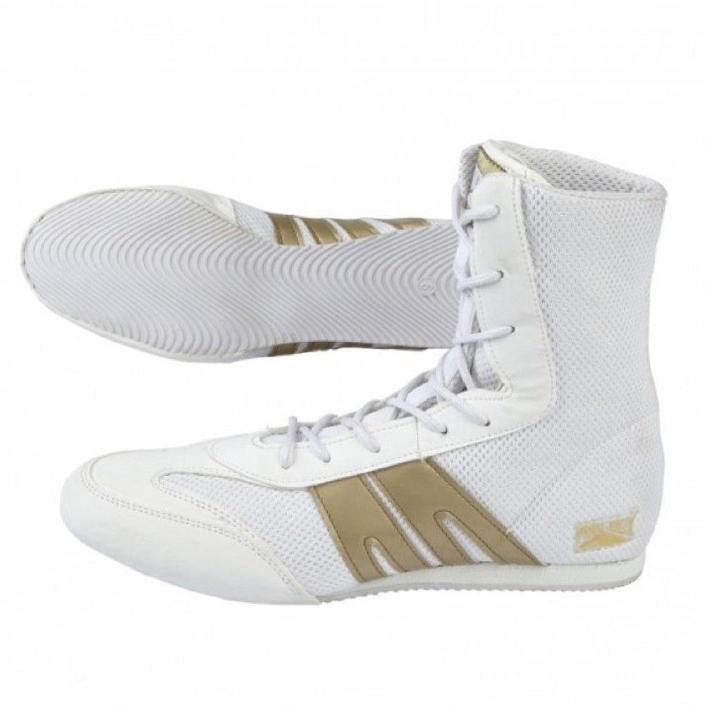 Pro Box Boxing Boots White/Gold Fight Equipment UK FEUK