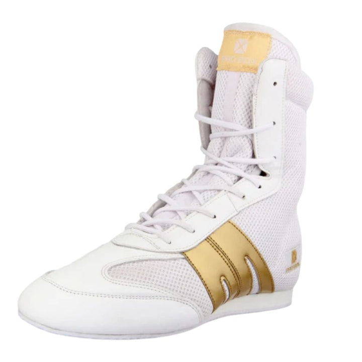 Pro Box Classic Boxing Boot - White/Gold-Pro Box