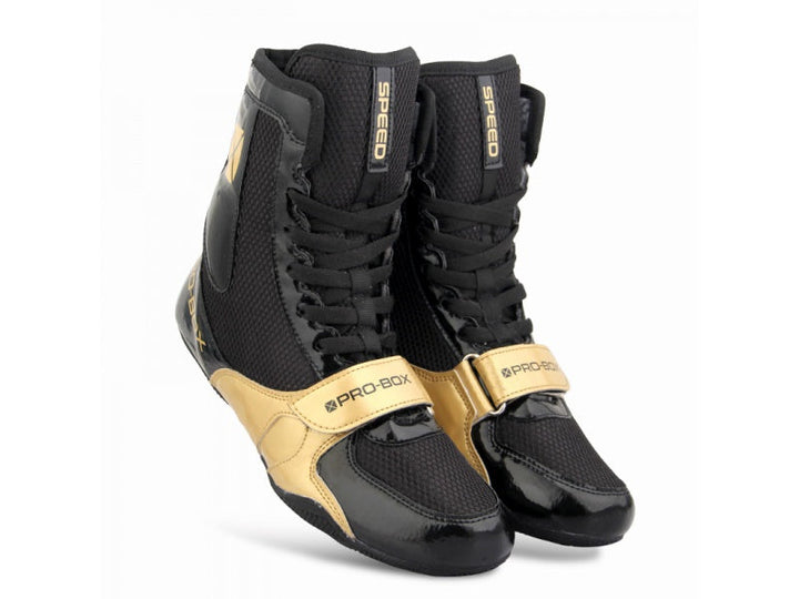 Pro Box Speed Lite Boxing Boots - Black/Gold-Pro Box