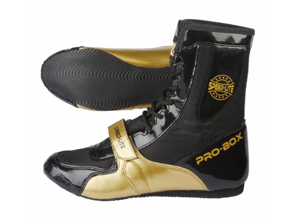 Pro Box Speed Lite Boxing Boots - Black/Gold-FEUK