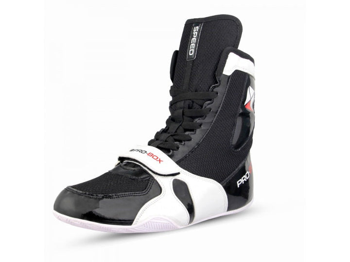 Pro Box Speed Lite Boxing Boots - Black/White-Pro Box