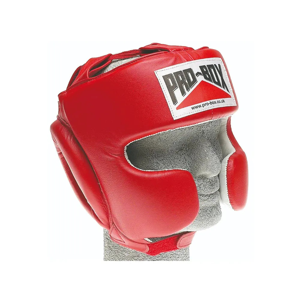 Pro-Box Super Spar Leather Headguard – Red Small-Pro Box