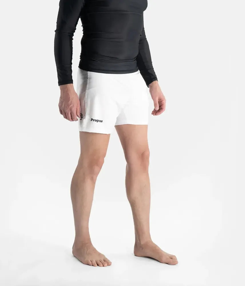 Progress Academy Board Shorts - White-Progress BJJ