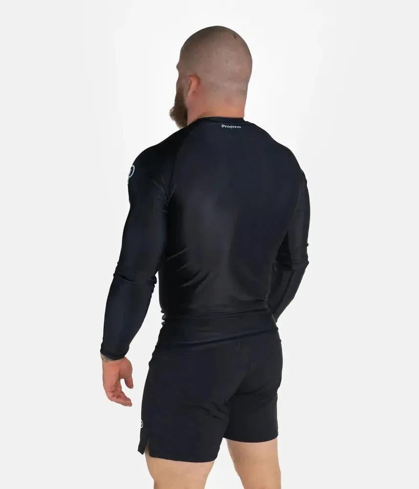 Progress Academy Short Sleeve BJJ Rash Guard Black