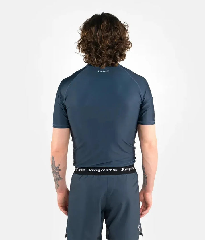 Progress Academy Short Sleeve BJJ Rash Guard Petroleum