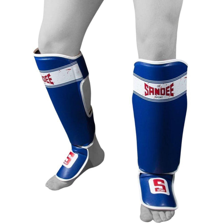Sandee Sport Slim Shin Guards - Blue/White