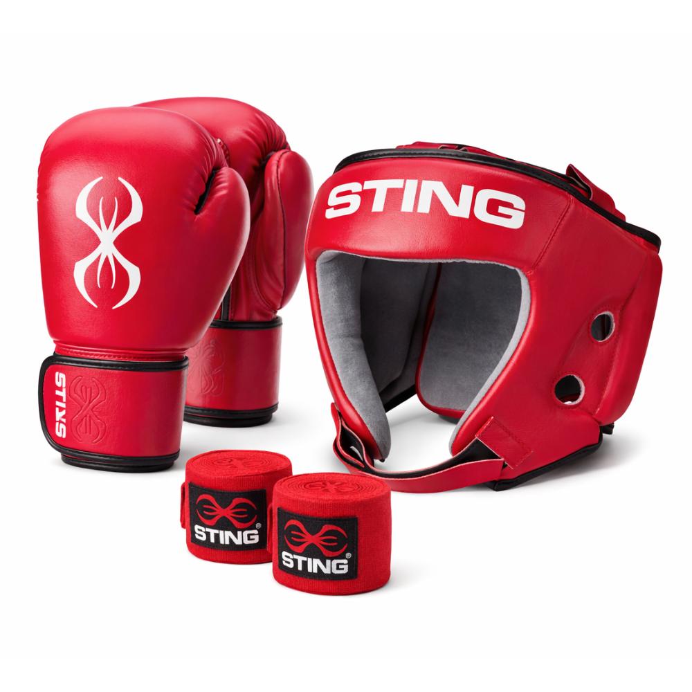 Sting Competition Approved Boxing Bundle - Red-Fight Equipment UK
