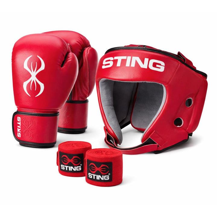 Sting Competition Approved Boxing Bundle - Red-Fight Equipment UK