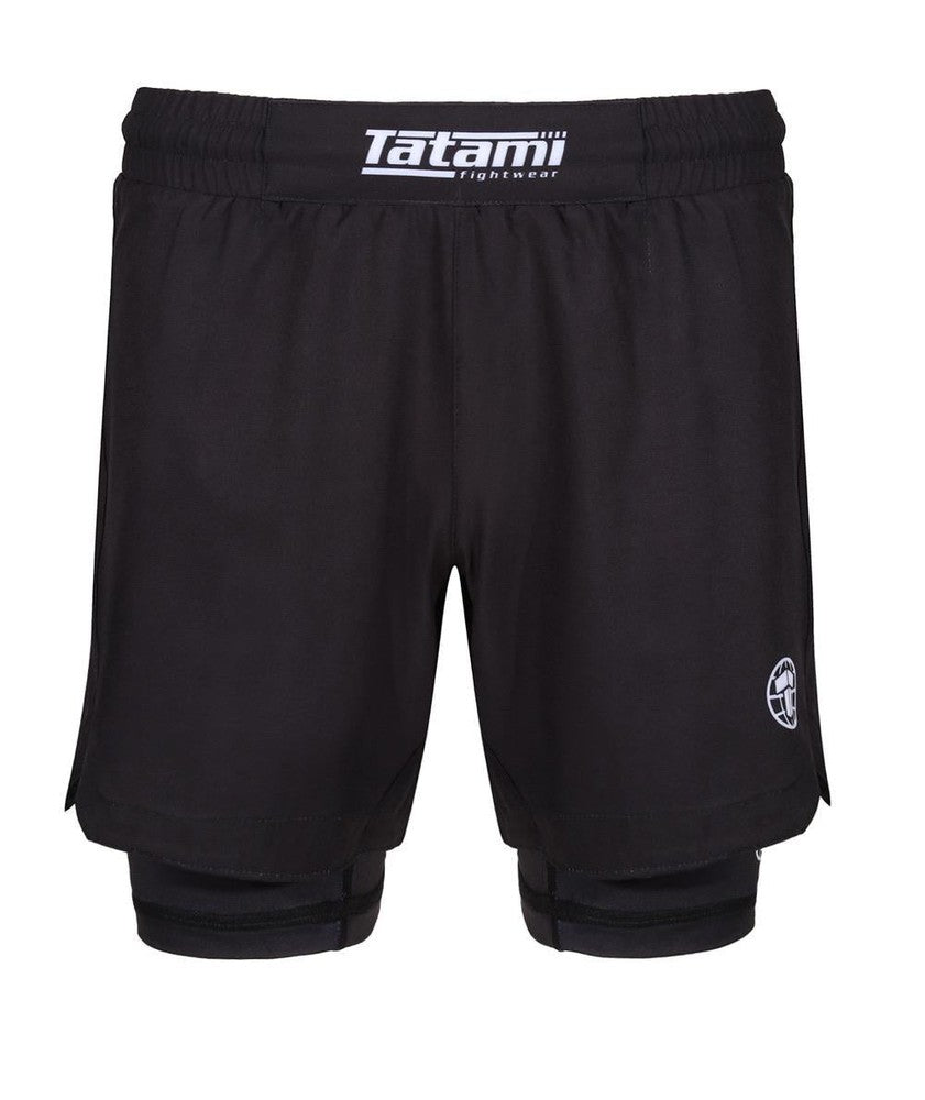 Tatami Dual Layer Grappling Shorts - Black/Black-FEUK