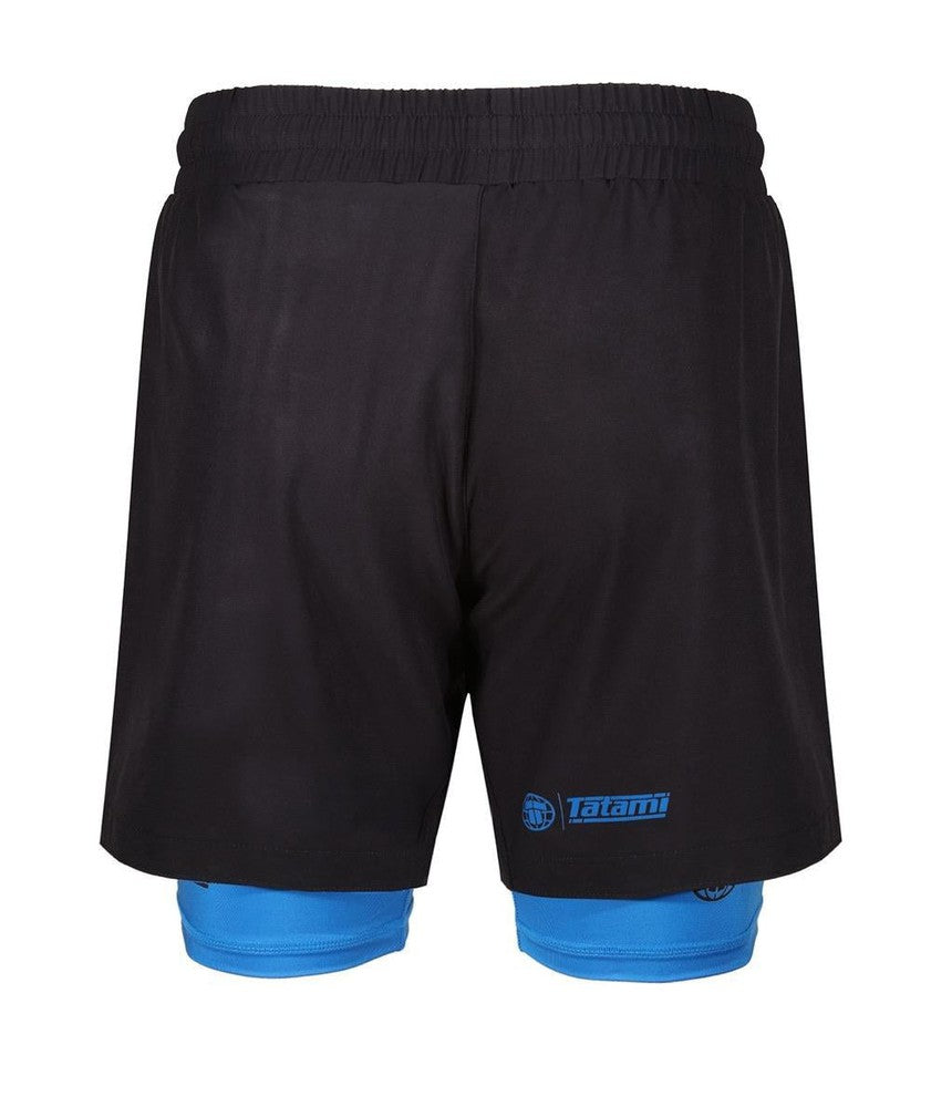 Tatami Dual Layer Grappling Shorts - Black/Blue-FEUK