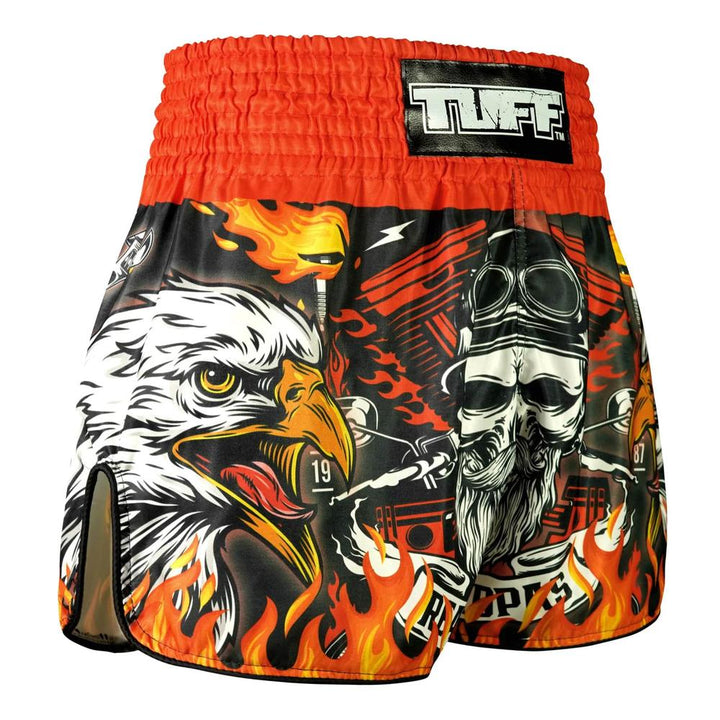 TUFF High-Cut Retro Muaythai Shorts Graybeard and The Eagle-TUFF Sport