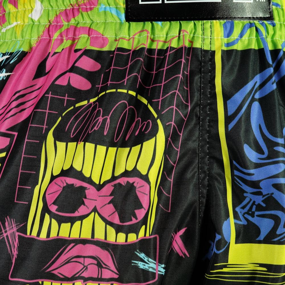 TUFF High-Cut Retro Muaythai Shorts Neon Graffiti-TUFF Sport
