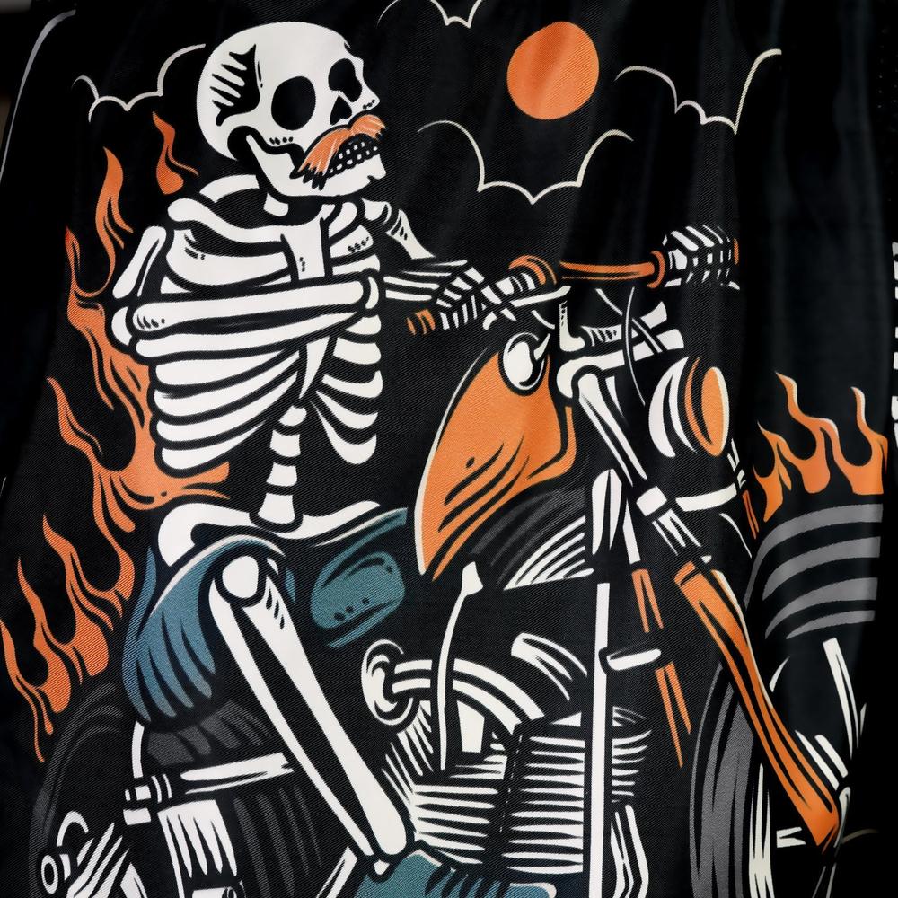 TUFF High-Cut Retro Muaythai Shorts The Skull Rider-TUFF Sport